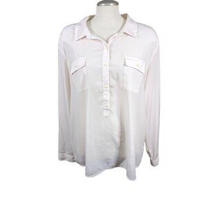 Old Navy Shirt Blouse Top Womens Plus Size XXL Light Powder Pink Long Sleeve